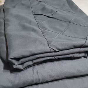Charcoal Gray Quilted Queen Bed Sheets With 2 Cases